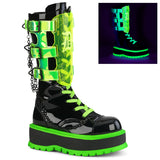 SLACKER-156 - Blk Pat-UV Neon Green