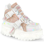 SLACKER-50 - Wht Holographic Pat-B. Pink Multi Glitter