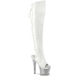 SPECTATOR-3019 - Wht Faux Leather/Clr-Slv Chrome