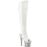 SPECTATOR-3019 - Wht Faux Leather/Clr-Slv Chrome