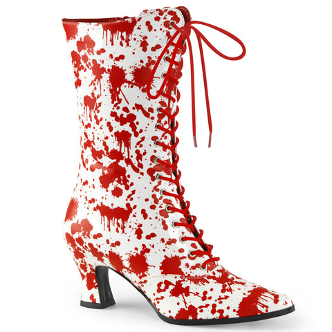 VICTORIAN-120BL - Wht-Red Pat SIZE 8