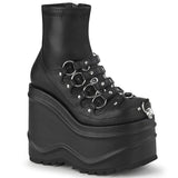 WAVE-110 - Blk Stretch Vegan Leather - CLEARANCE - size 12