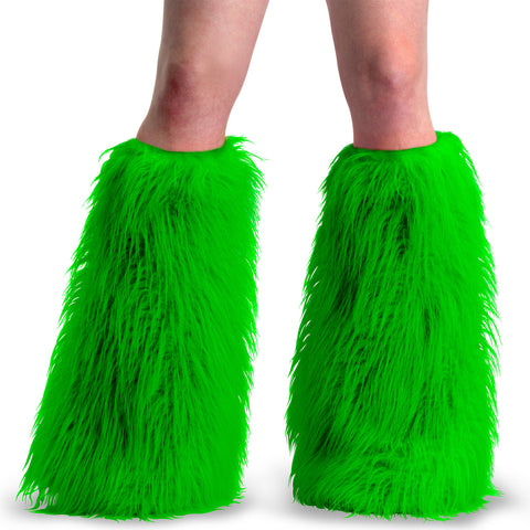 YETI-08 Neon Green Faux Fur Boot Sleeve